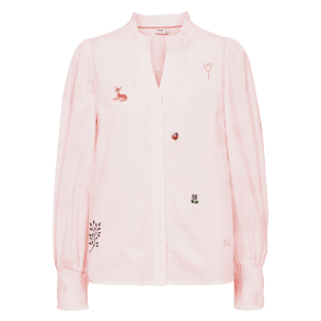 N�mph Skjorte - NuTenja V-Neck Shirt - Pink Lady