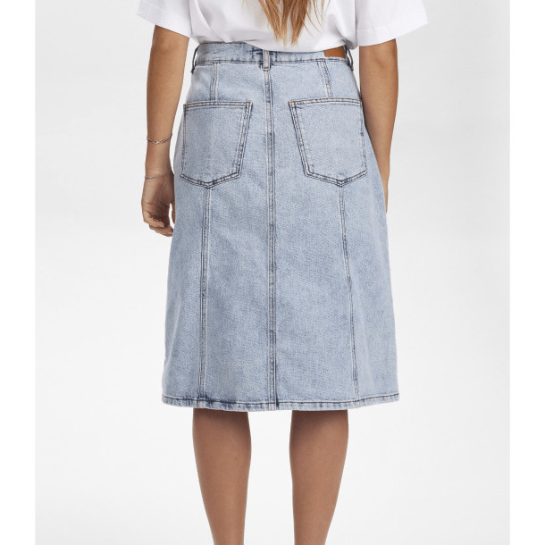 Nümph Nederdel - NuToronto Midi Skirt - Light Blue Denim 