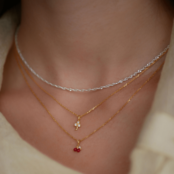 Enamel Halskde - Paloma Necklace - Slv