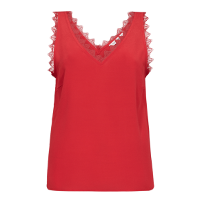 Co'couture Top - PerinCC Lace Singlet - Red