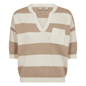 Mos Mosh Top - MMPinna Stripe SS Knit - Doeskin