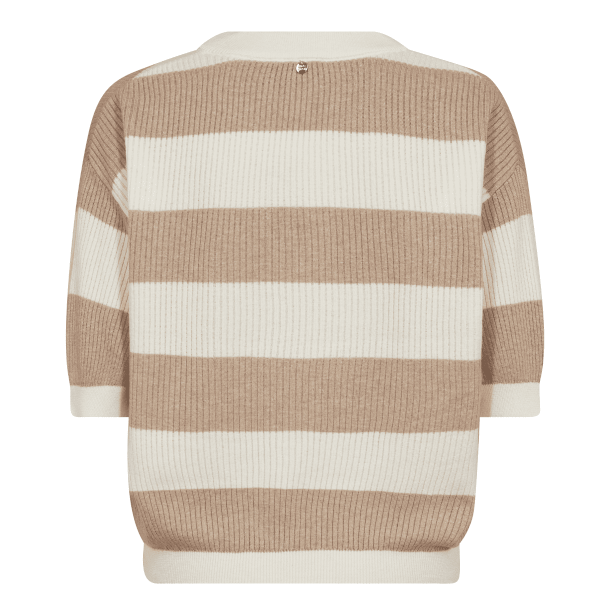 Mos Mosh Top - MMPinna Stripe SS Knit - Doeskin