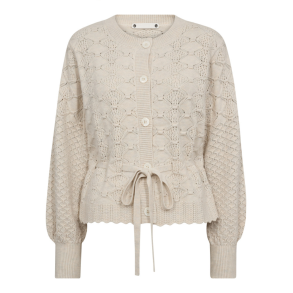 Co'couture Strik - RowCC Pointelle Tie Cardigan - Ivory