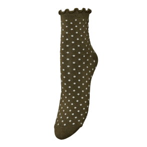 Becks�ndergaard Str�mper - Dotted Frilla Short Sock - Dark Olive