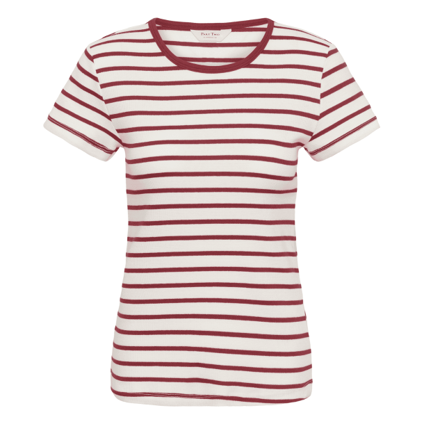 Part Two Bluse - RochellePW T-Shirt - Burnt Russet Stripe