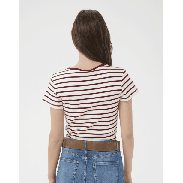 Part Two Bluse - RochellePW T-Shirt - Burnt Russet Stripe