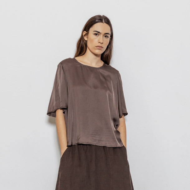 Project AJ117 Bluse - Rose - Coffee