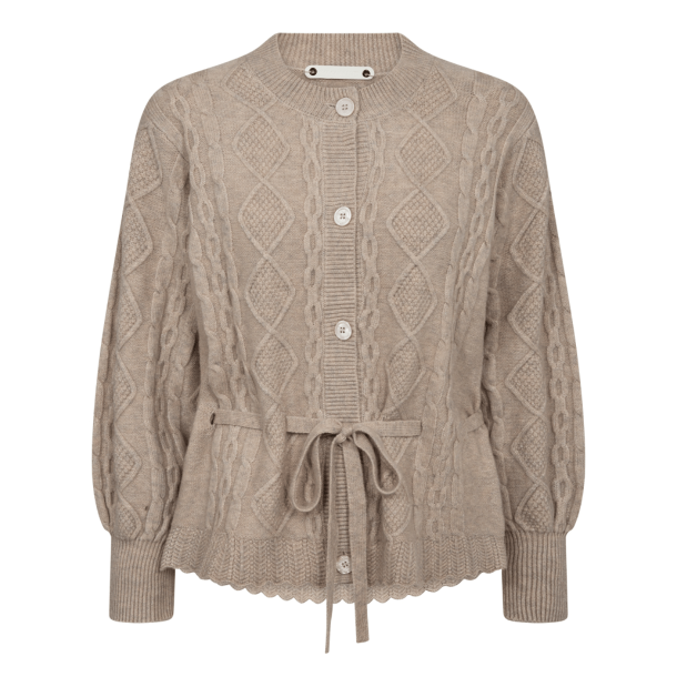 Co'couture Strik - RowCC Cable Tie Cardigan - Bone