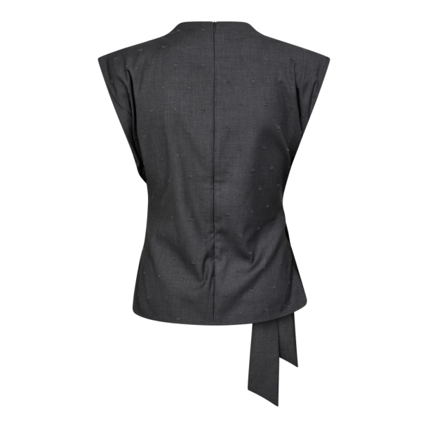 Co'couture Top - SagaCC Pleat Top - Mid Grey