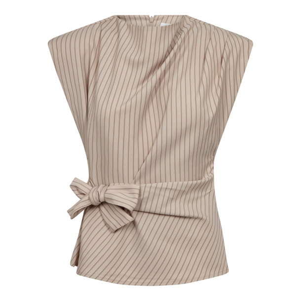 Co'couture Top - SalvieCC Pleat Top - Bone