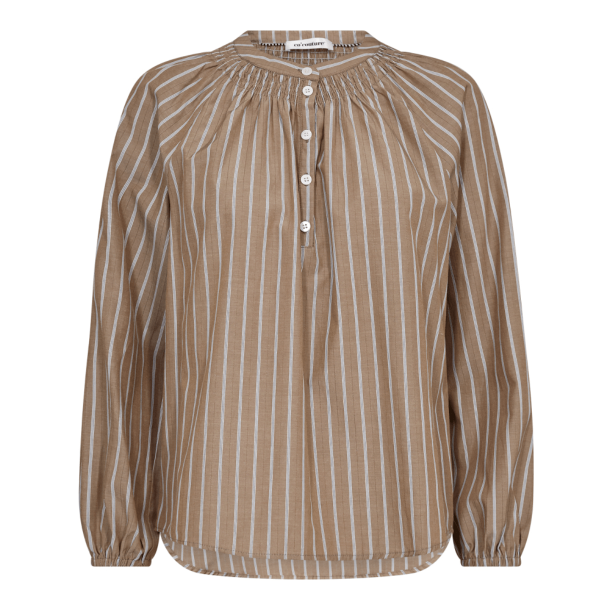 Co'couture Bluse - SamraCC Stripe Blouse - Walnut