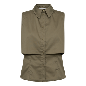 Co'couture Top - SannaCC Double Layer Top - Army