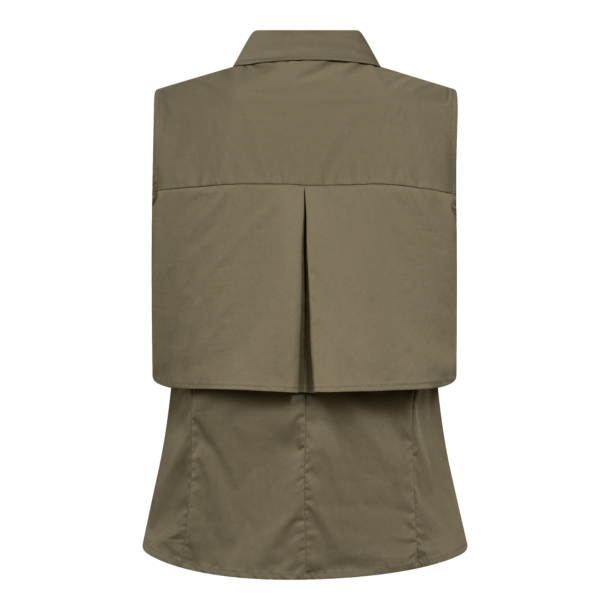 Co'couture Top - SannaCC Double Layer Top - Army