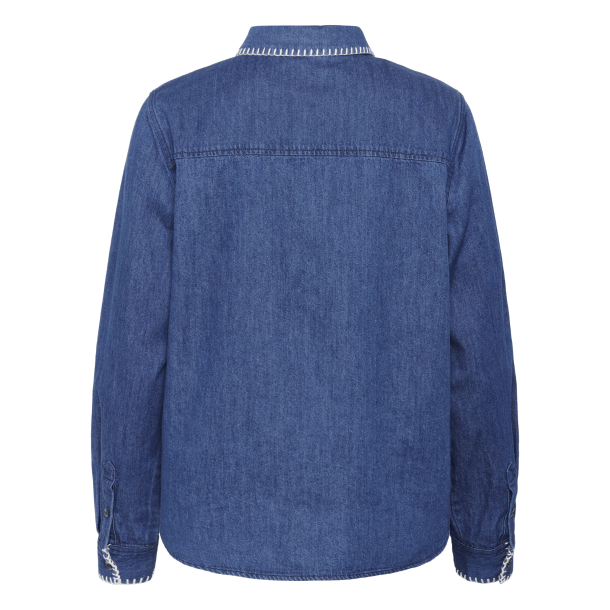 Part Two Skjorte - SarafiaPW Shirt - Medium Blue Stitch