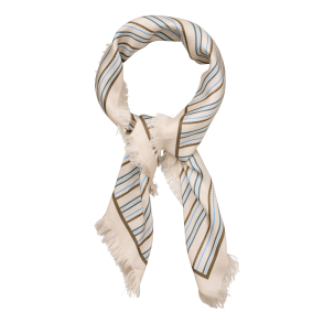 Becks�ndergaard T�rkl�de - Scallopia Striped Sia Scarf - Birch White