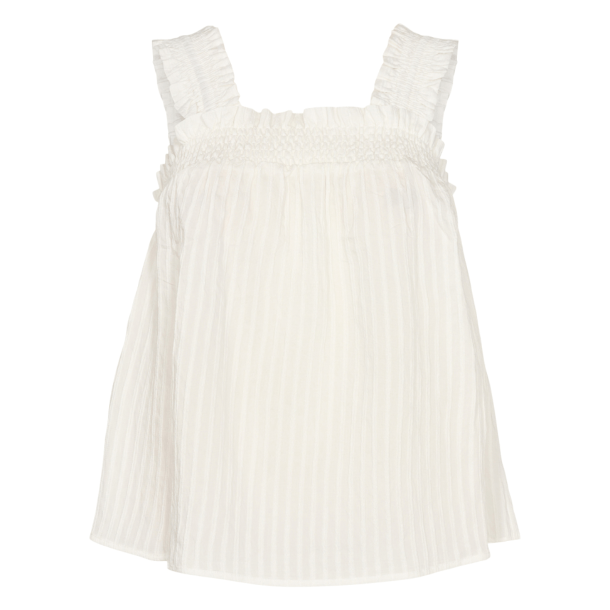 Co'couture Top - SelmaCC Smock Strap Top - White