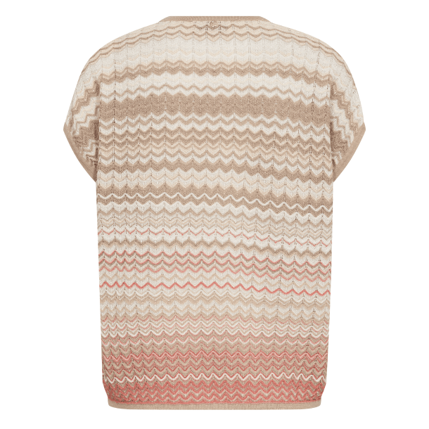 Mos Mosh Top - MMShani Zig-Zag V-Neck Knit - Ecru