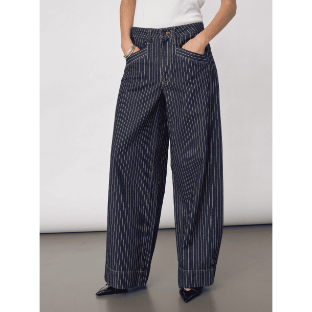 Co'couture Bukser - SiggaCC Stripe Pant - Denim Blue