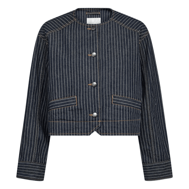 Co'couture Jakke - SiggaCC Stripe Jacket - Denim Blue
