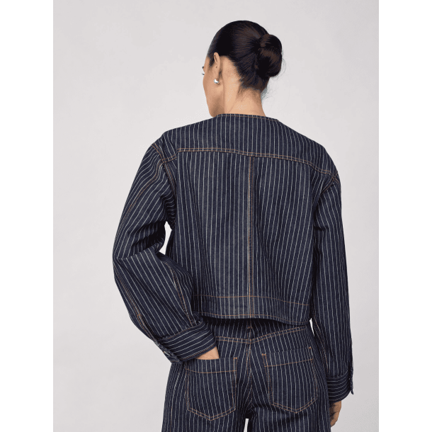 Co'couture Jakke - SiggaCC Stripe Jacket - Denim Blue