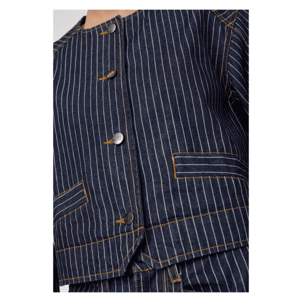 Co'couture Jakke - SiggaCC Stripe Jacket - Denim Blue