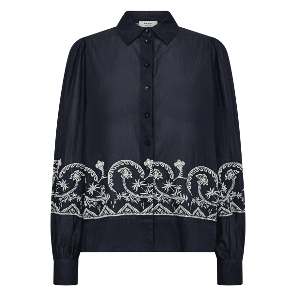 Mos Mosh Skjorte - MMSilca Lino Shirt - Salute Navy