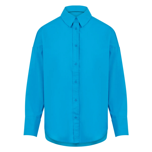CC Heart Harper Solid Oversize Skjorte - Ocean Blue