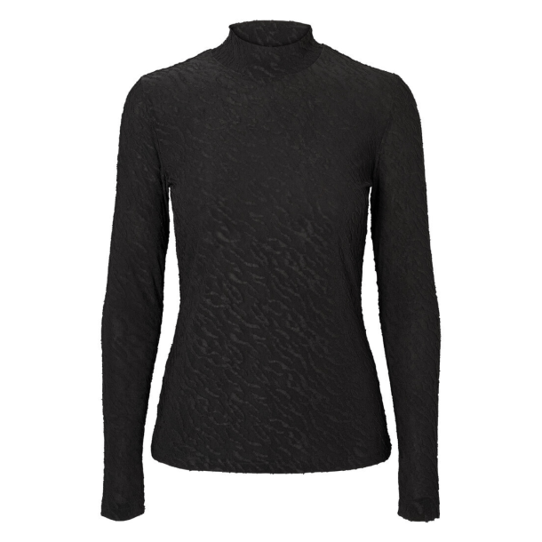 Rue de Femme Bluse - Roll Neck Blouse - Black