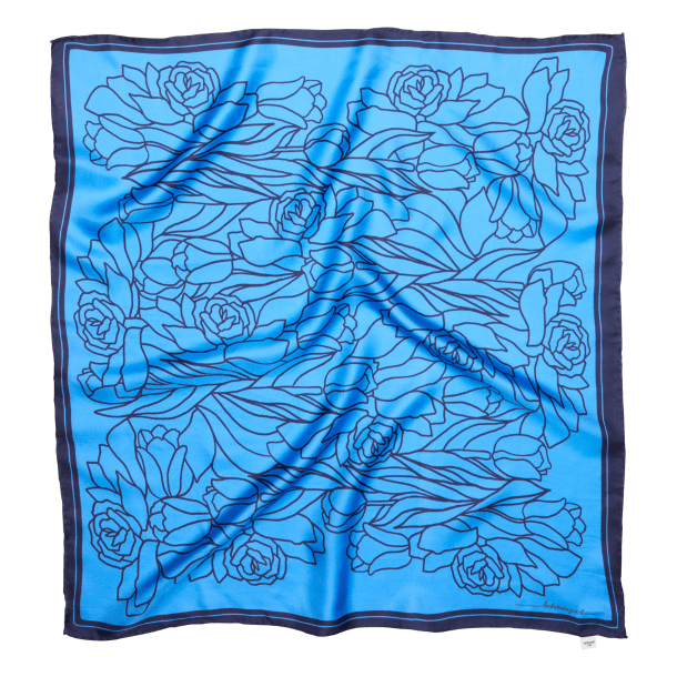 Becks�ndergaard T�rkl�de - Stencia Tulip Sia Scarf - Azure Blue