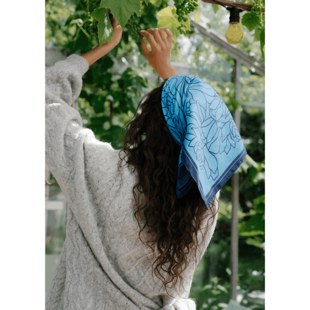 Becks�ndergaard T�rkl�de - Stencia Tulip Sia Scarf - Azure Blue
