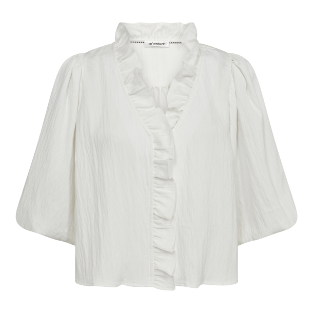 Co'couture Bluse - SuedaCC Puff SS Blouse - White