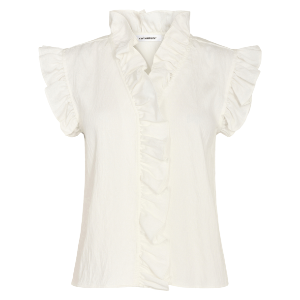 Co'couture Top - Sueda Frill Top - White
