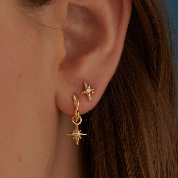 Sparv reringe - Supernova Earrings - Forgyldt
