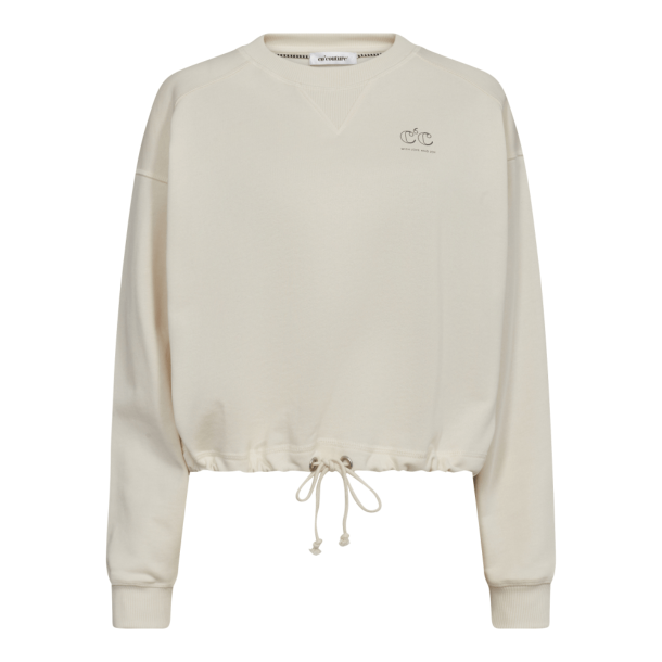 Co'couture Sweatshirt - CleanCC Crop Tie Sweat - Off White
