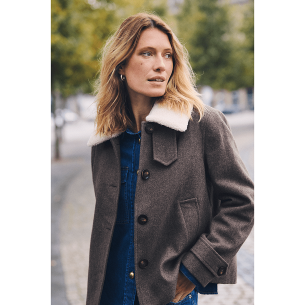 Part Two Jakke - SylviaPW Coat - Dark Walnut Melange