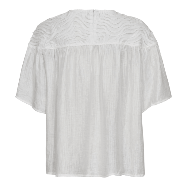 Co'couture Bluse - TassyCC Flower SS Blouse - White