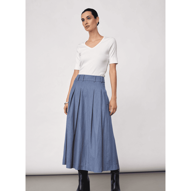 Co'couture Nederdel - TerryCC Pleat Skirt - Ash Blue