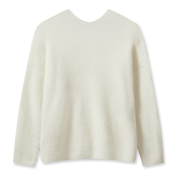 Mos Mosh Strik - MMThora V-neck Knit - Ecru