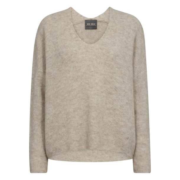 Mos Mosh Strik - MMThora V-neck Knit - Feather Gray