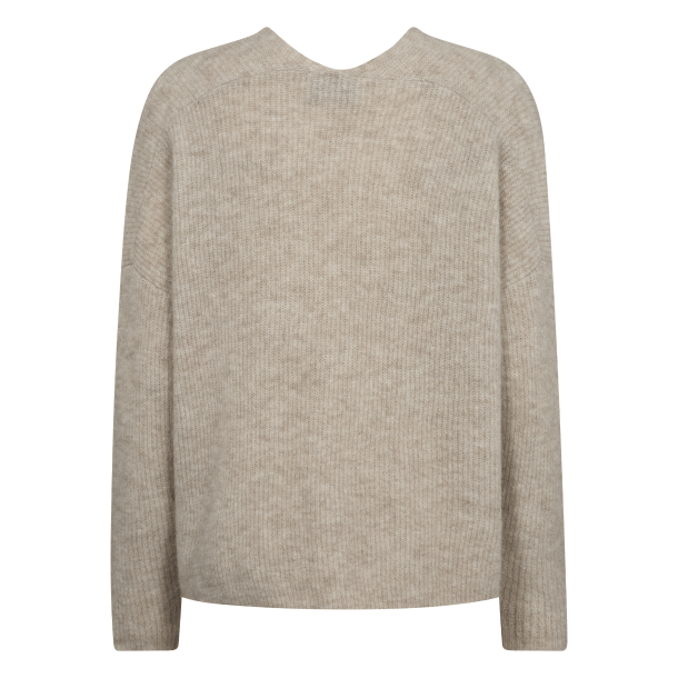 Mos Mosh Strik - MMThora V-neck Knit - Feather Gray