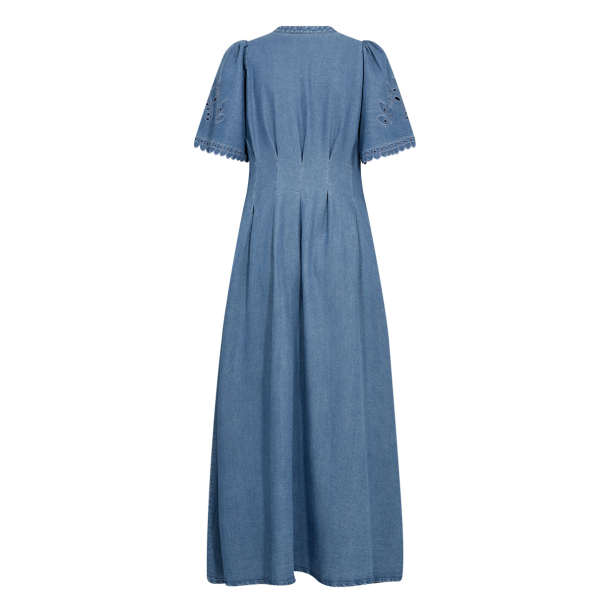 Co'couture Kjole - TillyCC Emb Pleat Dress - Denim Blue