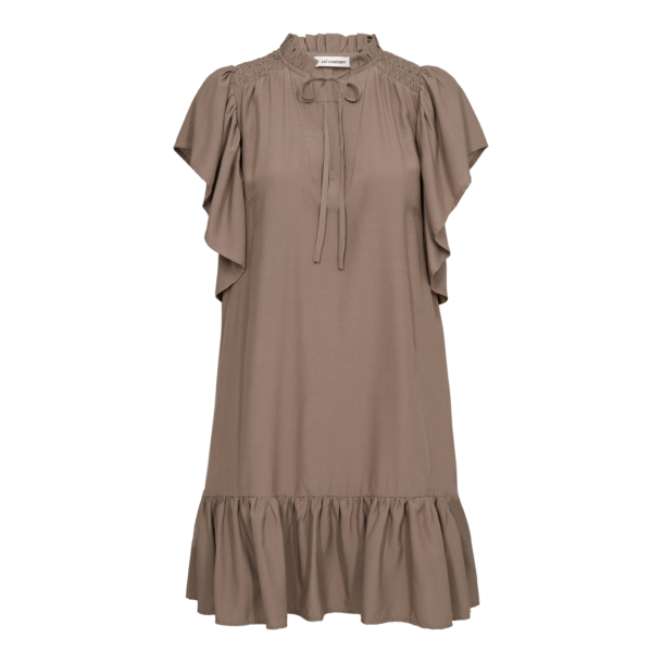 Co'couture Kjole - ToraCC Frill Dress - Walnut