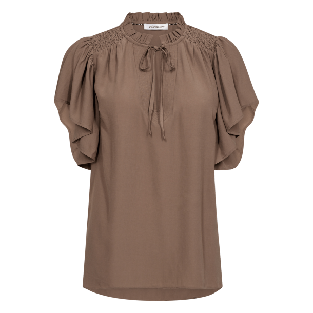 Co'couture Top - ToraCC Frill Top - Walnut