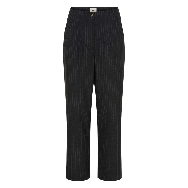 I Say Bukser - Veneto Striped Highwaist Pant - Dark Grey Pinstripe