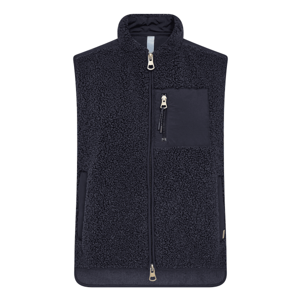 Mos Mosh Vest - MMRowe Eli Teddy Vest - Salute Navy