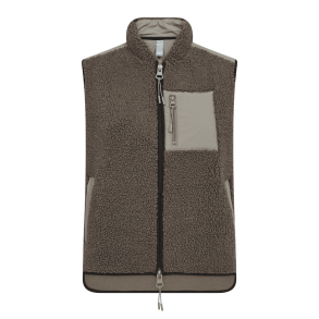Mos Mosh Vest - MMRowe Eli Teddy Vest - Dusty Olive