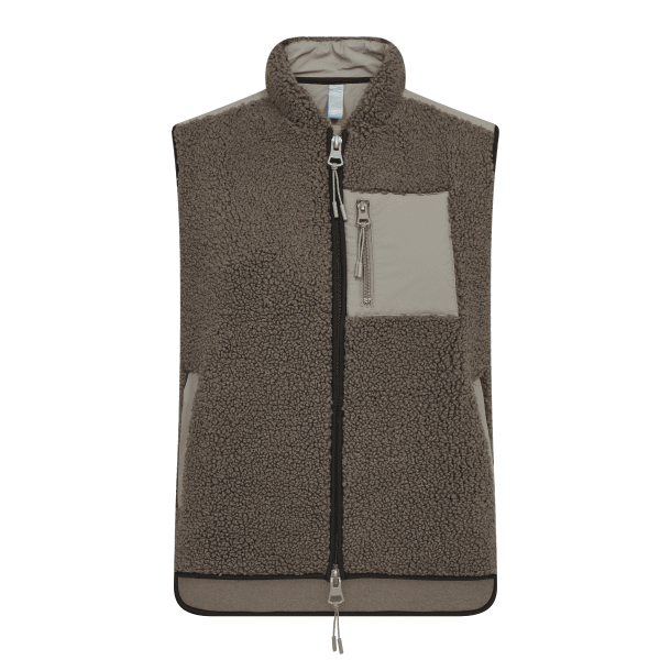 Mos Mosh Vest - MMRowe Eli Teddy Vest - Dusty Olive