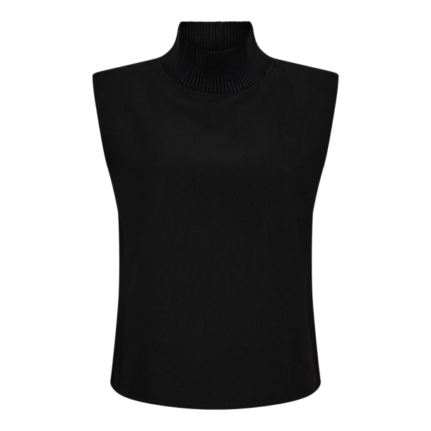 Co'couture Top - VolaCC Rib Turtleneck Vest - Black