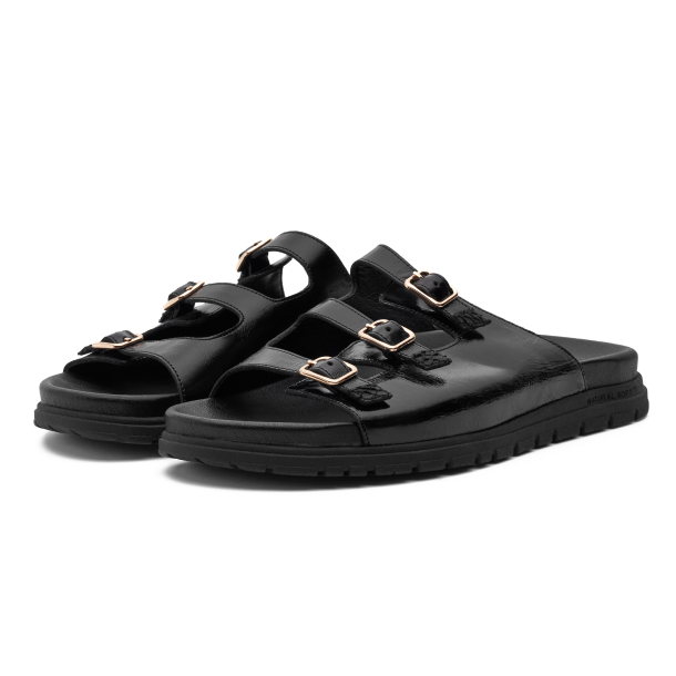 Woden Shoe the Bear Sandal - Ellen Buckle - Black