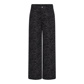 Co'couture Bukser - ZebraCC Grey Wide Pant - Black